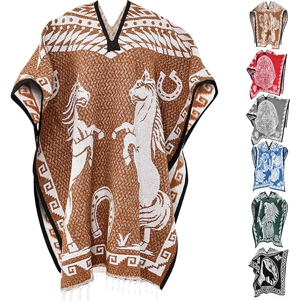 Amazon.com: Del Mex Authentic Mexican Poncho Cobija Blanket